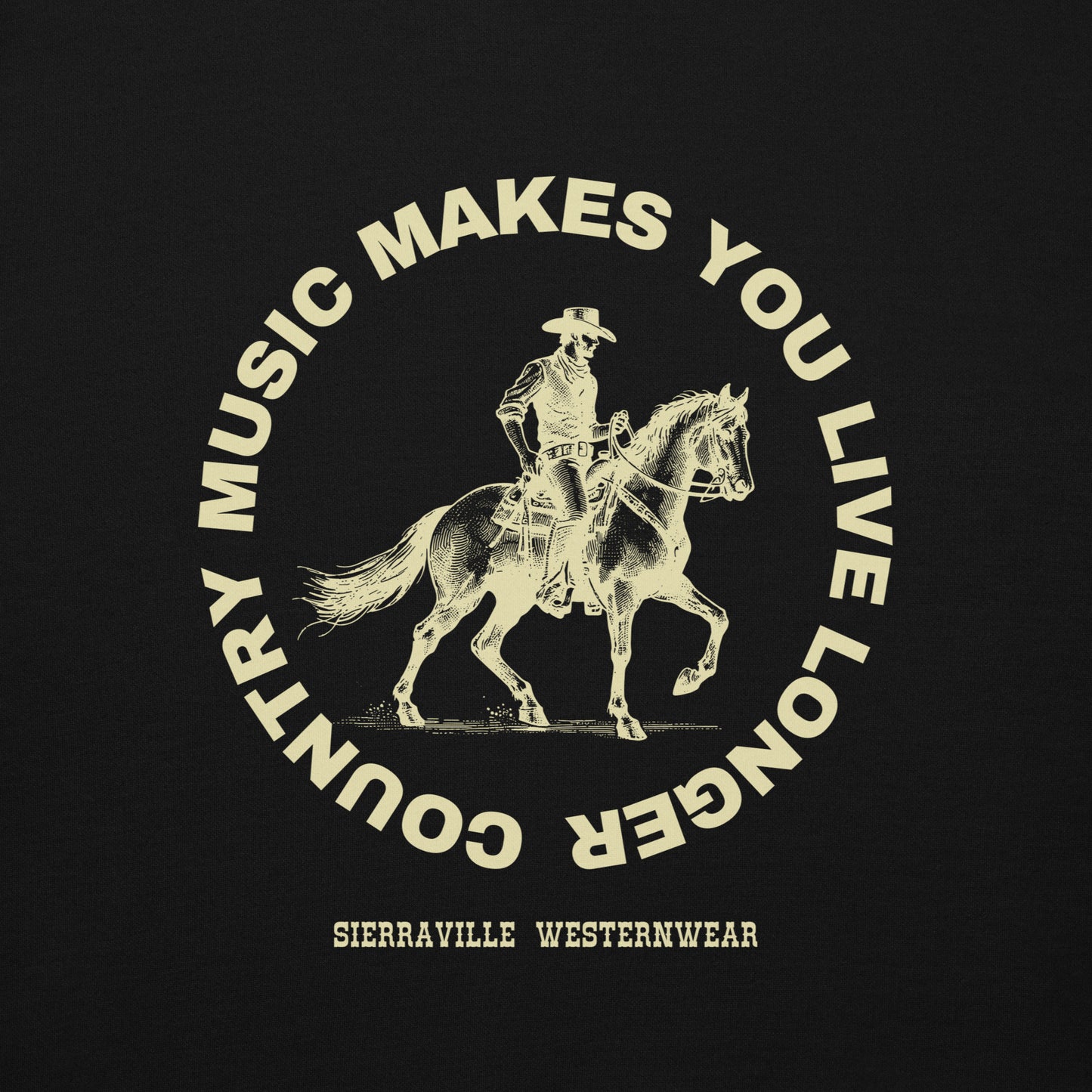 Country Music Makes You Live Longer Unisex Hoodie - Black