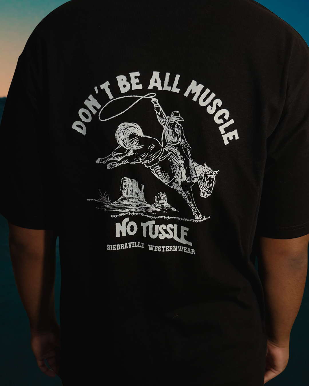 DON'T BE ALL MUSCLE NO TUSSLE - Carbon Black