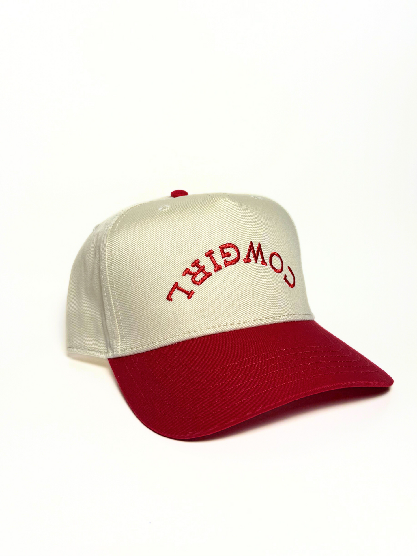 Reverse Cowgirl Trucker Hat (Red)
