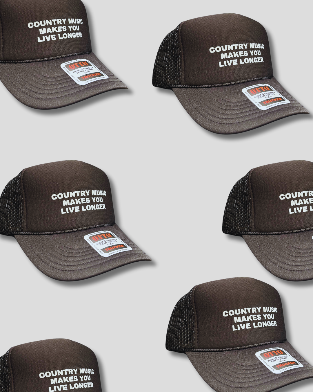 Country Music Makes You Live Longer Trucker Hat - Black