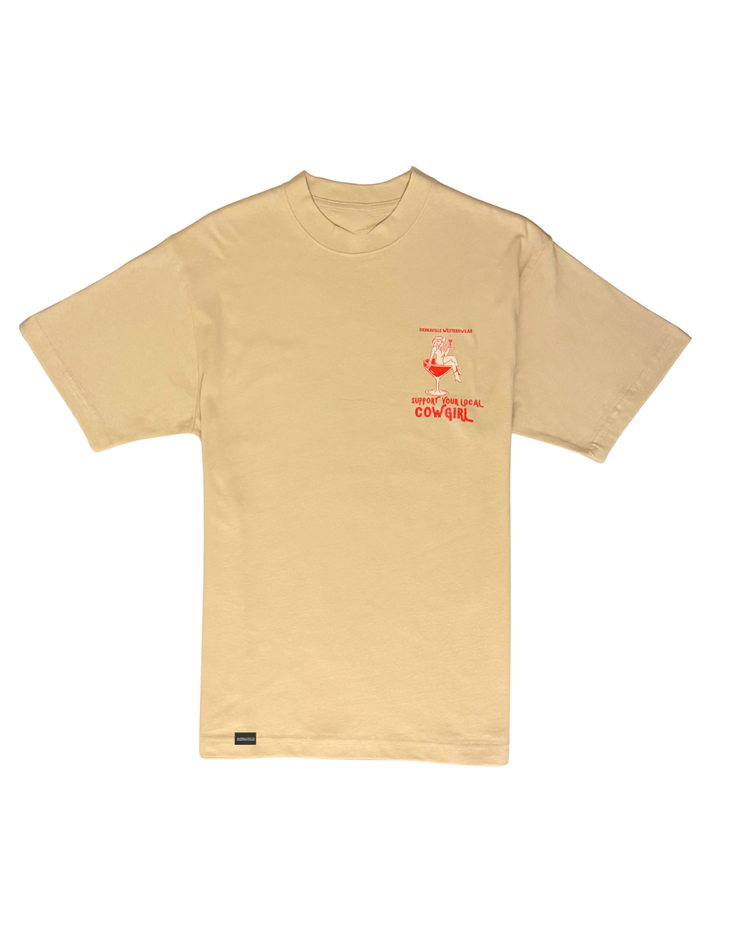 SUPPORT YOUR LOCAL COWGIRL TEE - Harley Tan