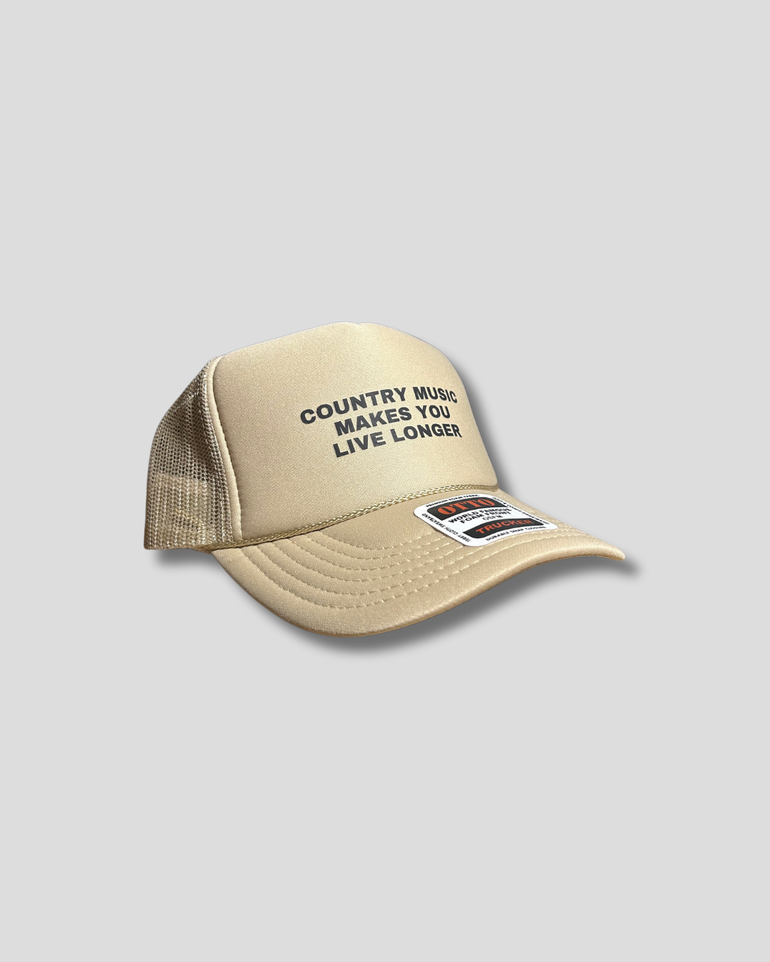 Country Music Makes You Live Longer Trucker Hat - Beige