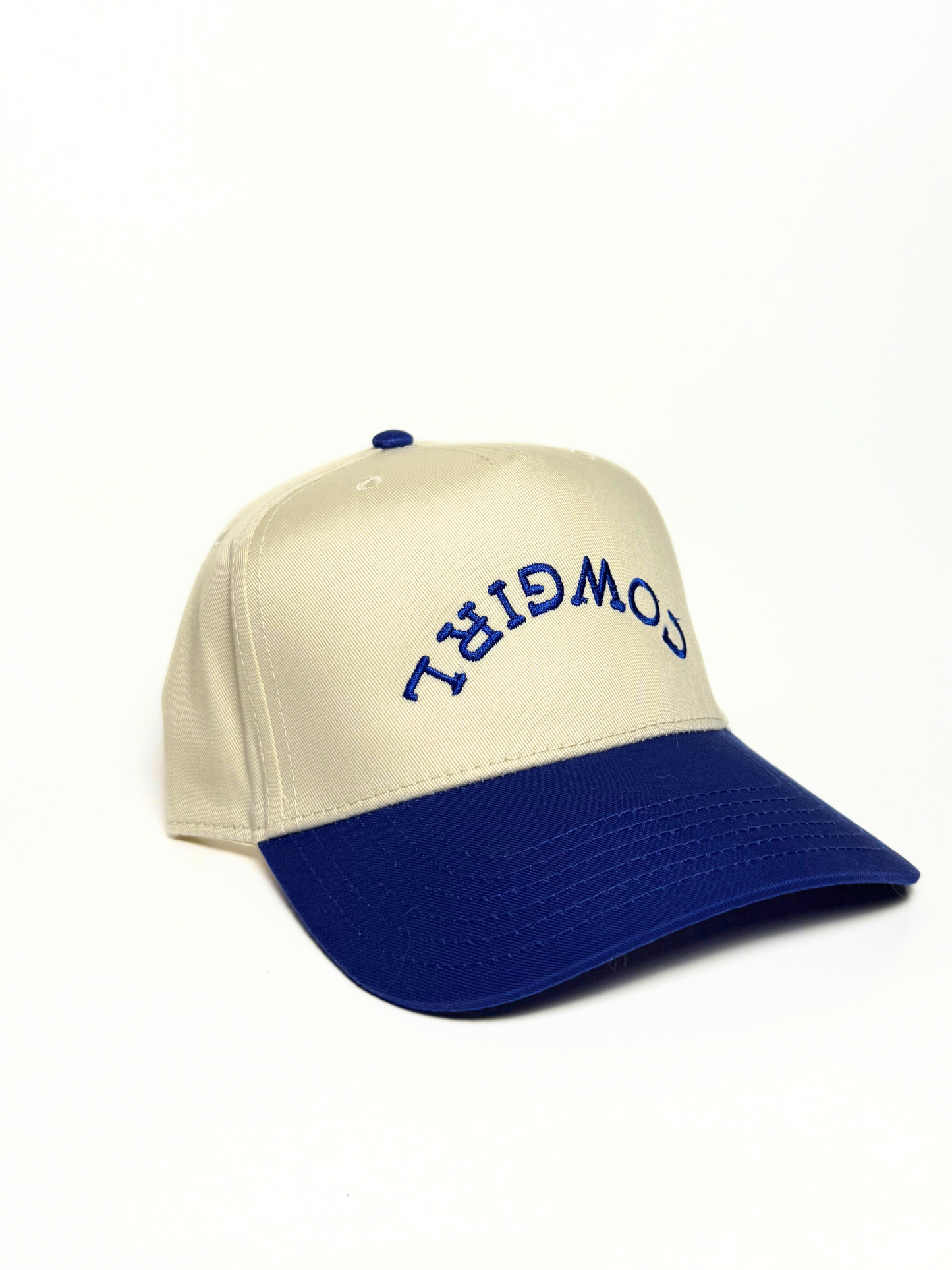 Reverse Cowgirl Trucker Hat (Blue)