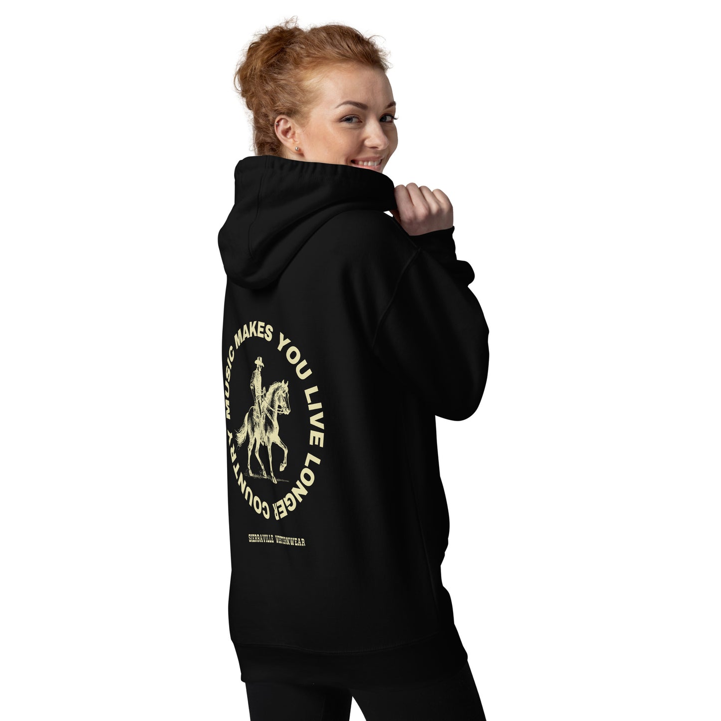 Country Music Makes You Live Longer Unisex Hoodie - Black