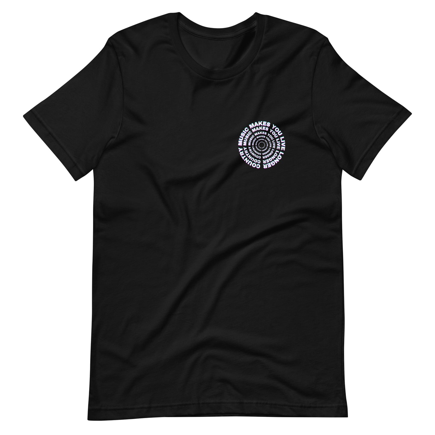 Country Music Makes You Longer Neon T-Shirt - Unisex Black
